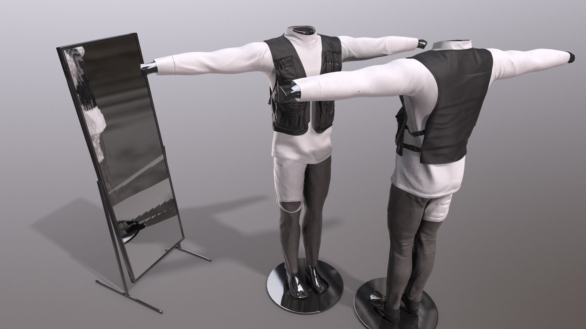 Male Clothing Low-poly 3D model_7