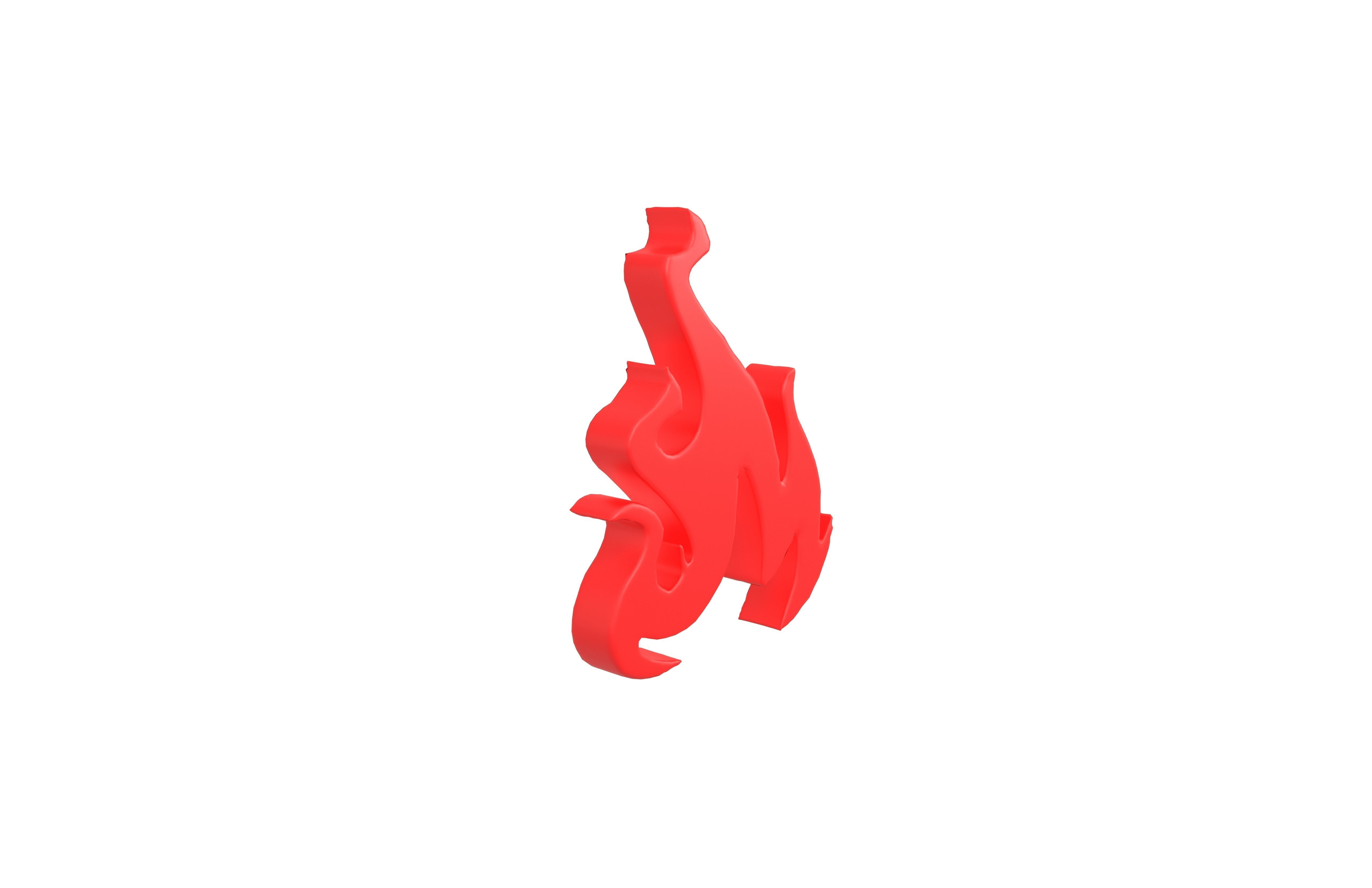Fire Symbol v5 002 Low-poly 3D model_2