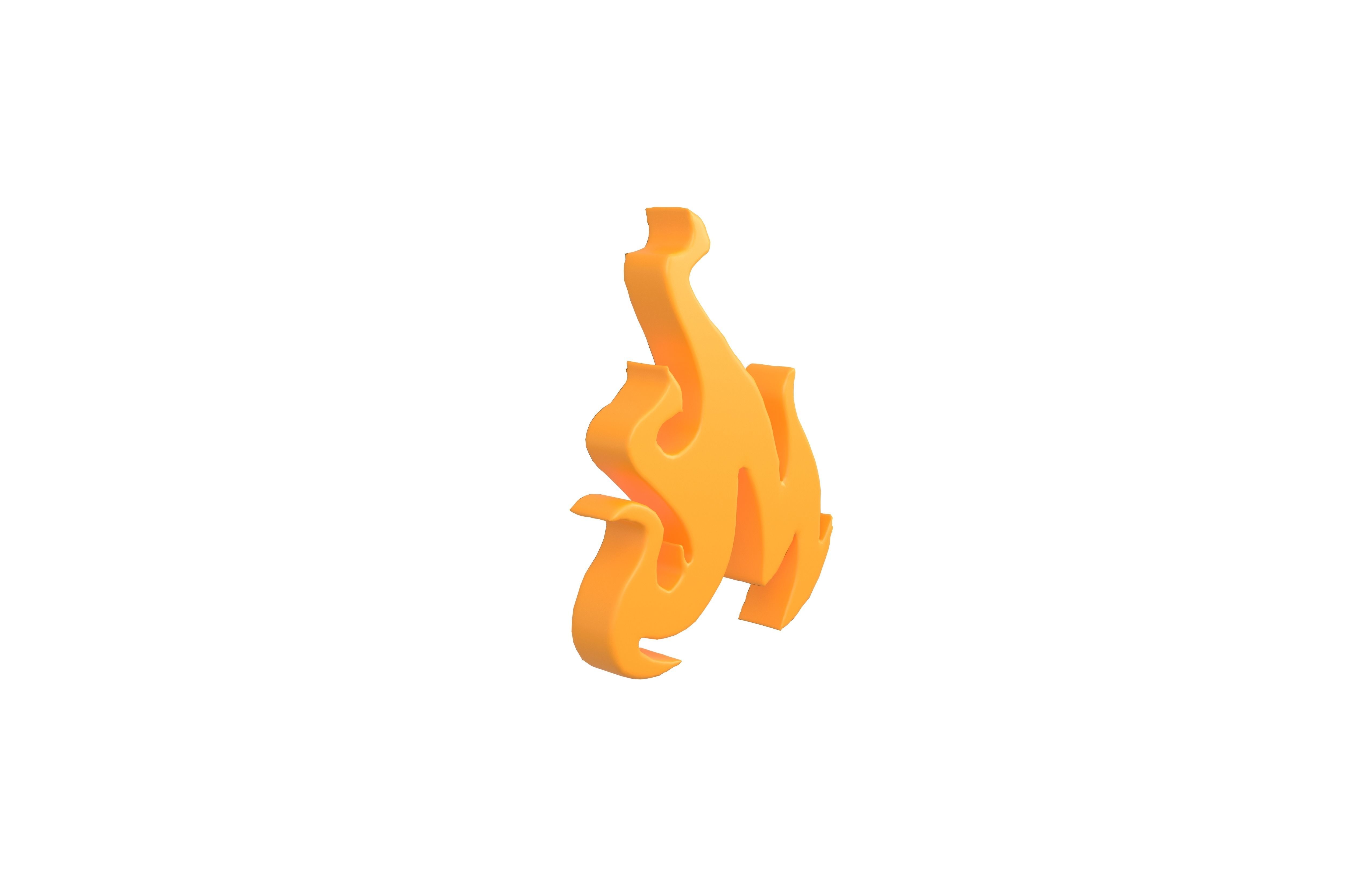 Fire Symbol v5 004 Low-poly 3D model_3