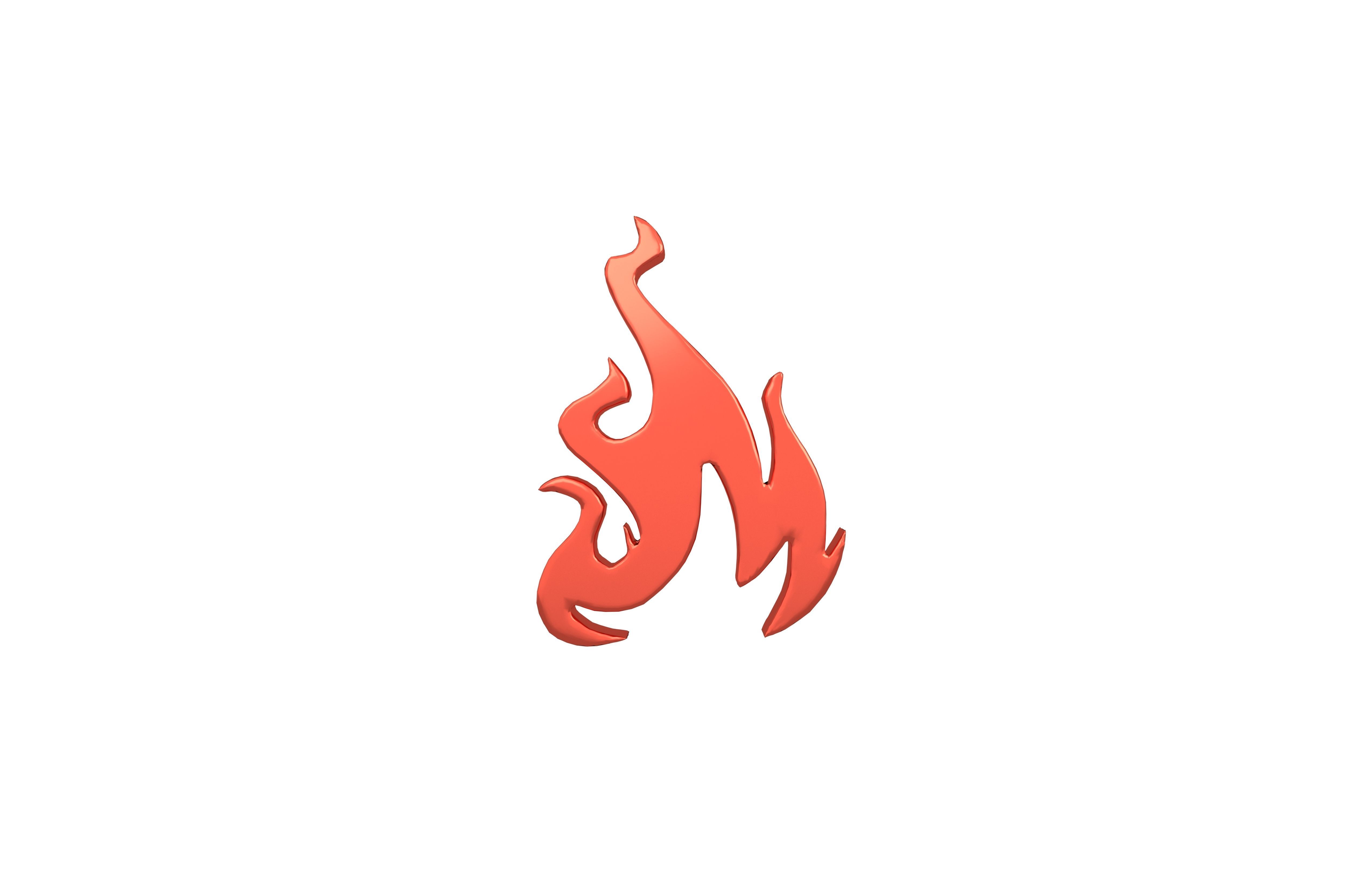 Fire Symbol v5 008 Low-poly 3D model_1