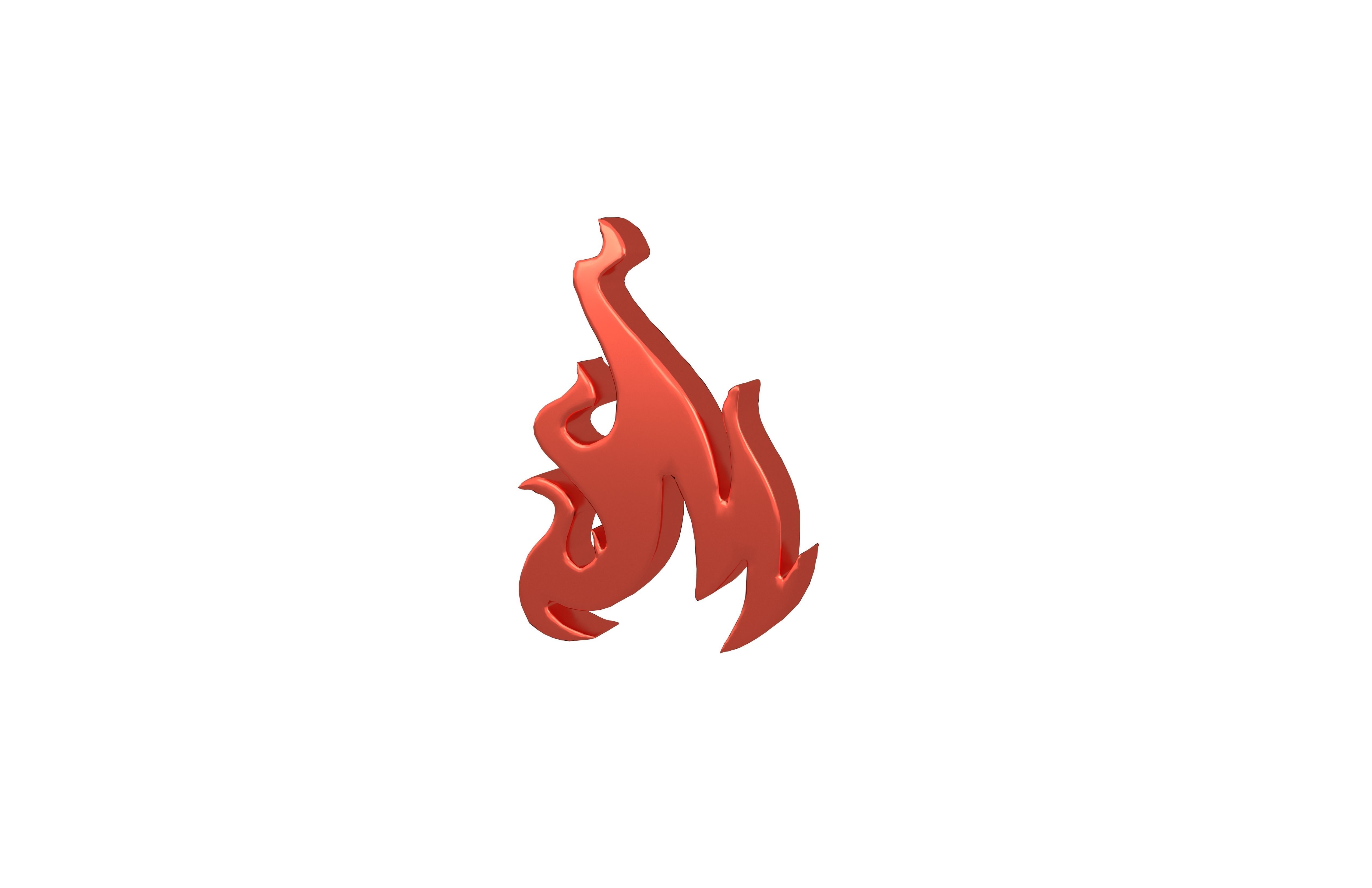 Fire Symbol v5 008 Low-poly 3D model_2