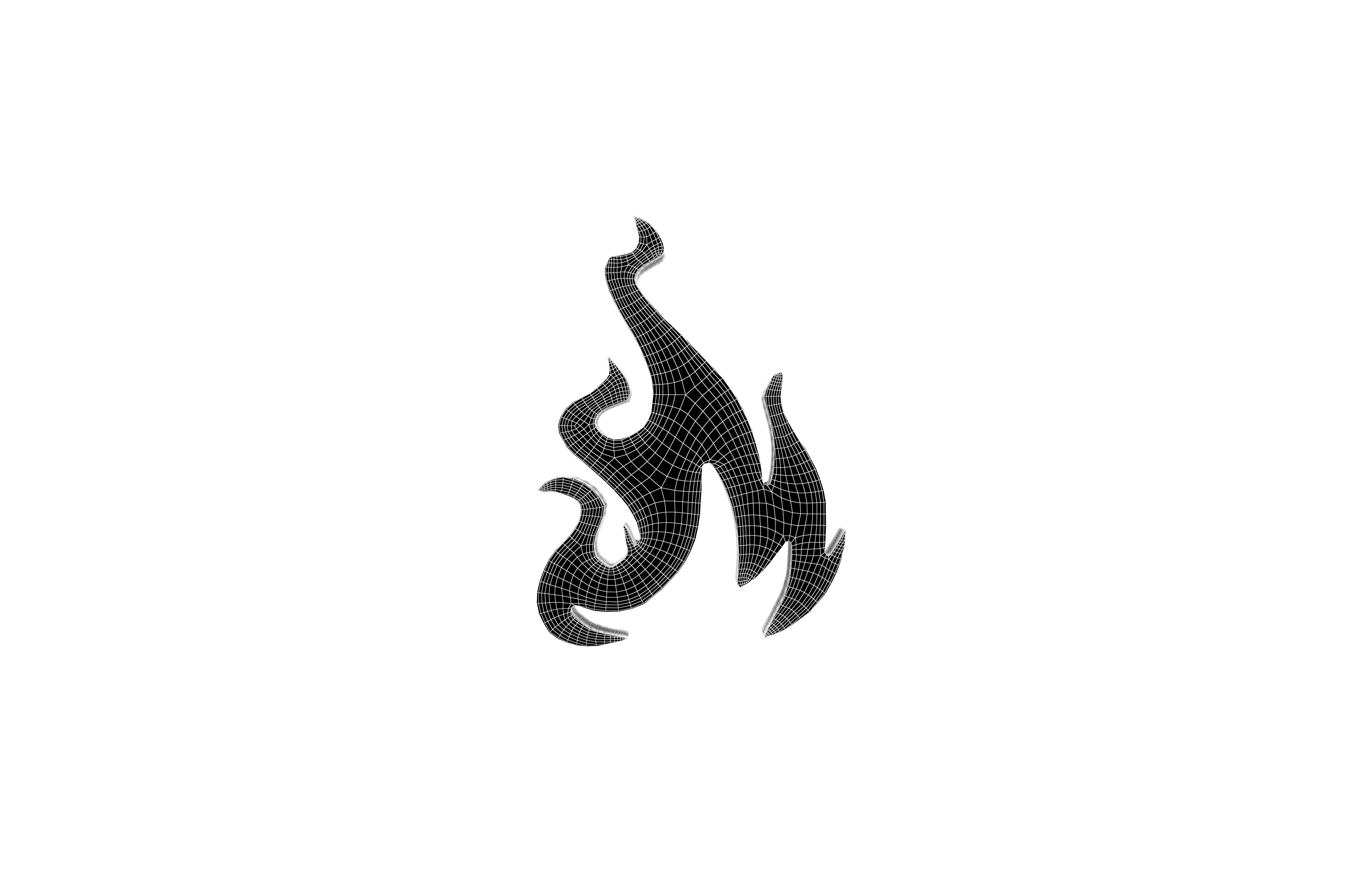 Fire Symbol v5 012 Low-poly 3D model_6