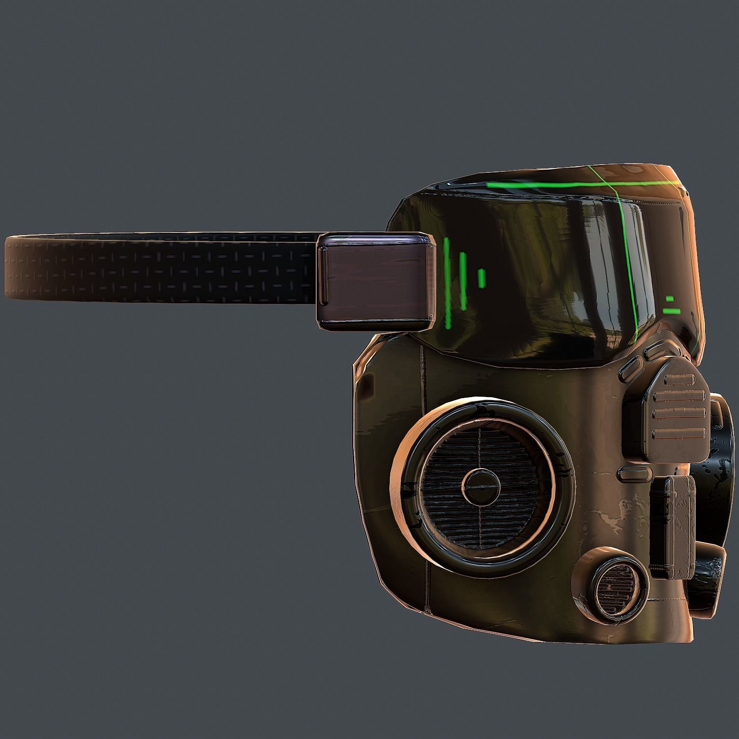 Gas mask helmet 3d model scifi Low-poly  Low-poly 3D model_9