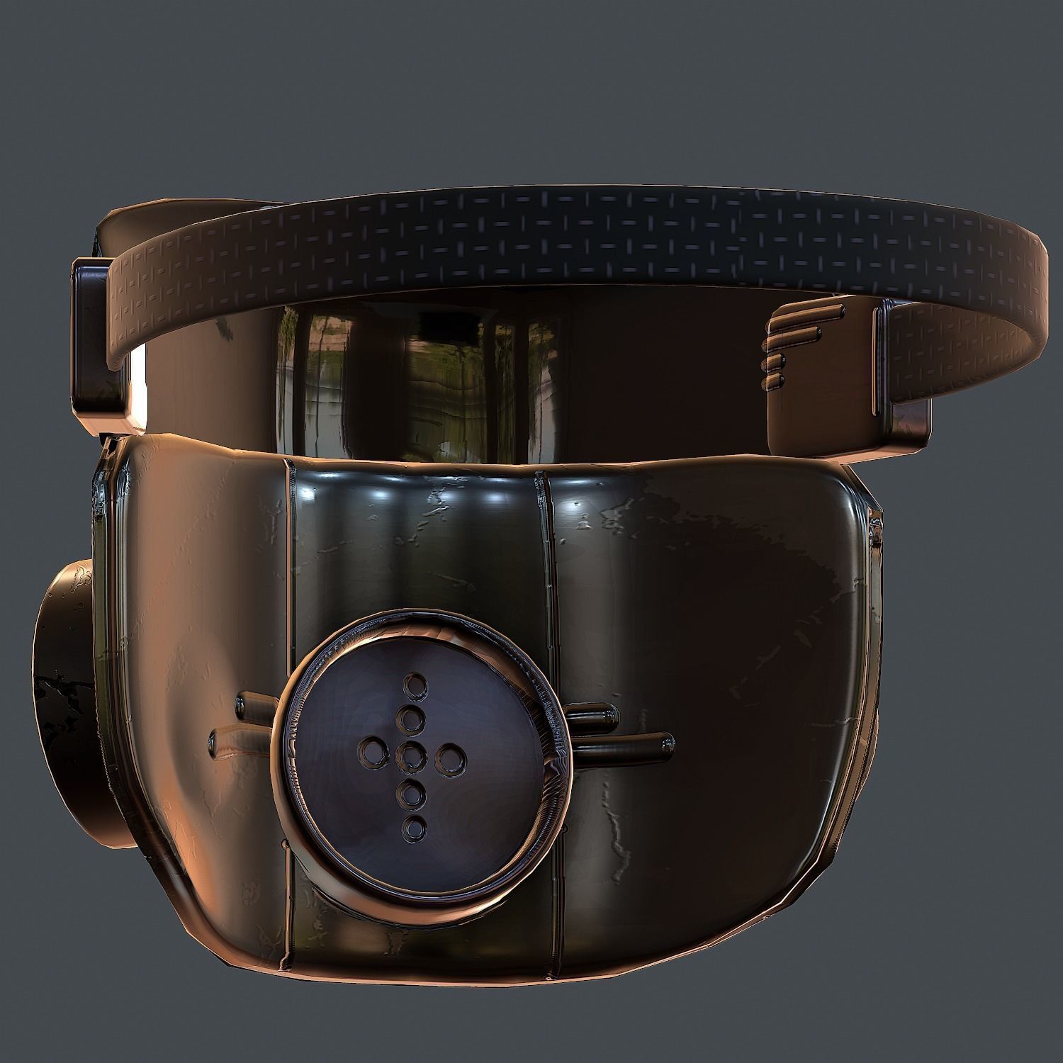 Gas mask helmet 3d model scifi Low-poly  Low-poly 3D model_6