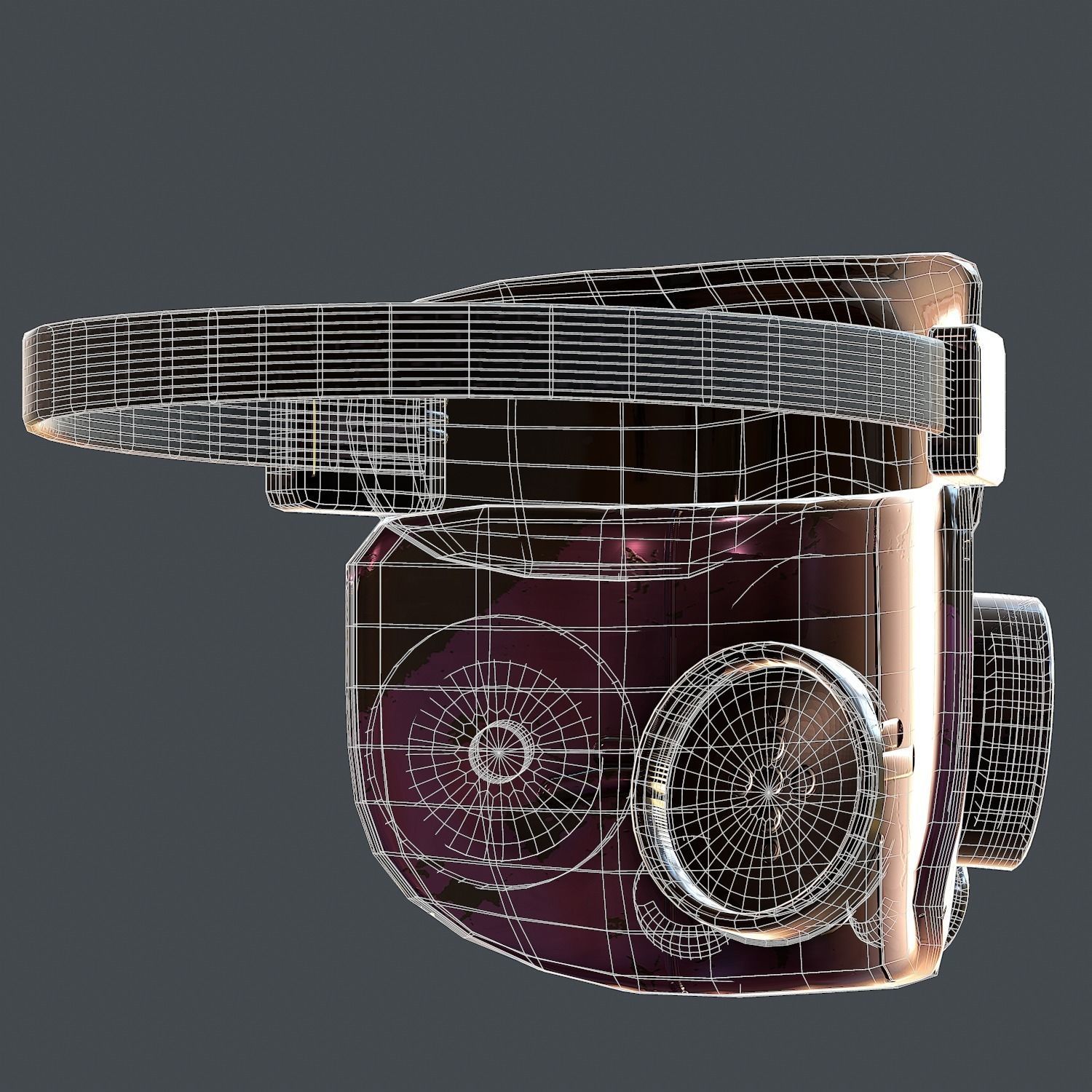 Gas mask helmet 3d model scifi Low-poly  Low-poly 3D model_14