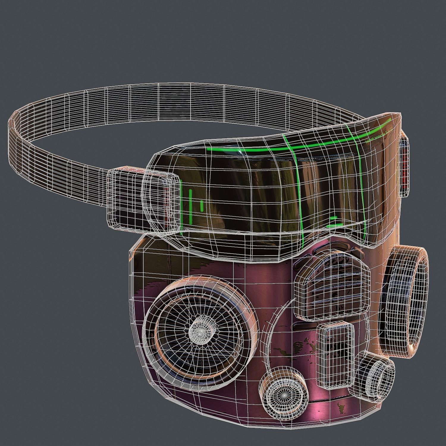 Gas mask helmet 3d model scifi Low-poly  Low-poly 3D model_13