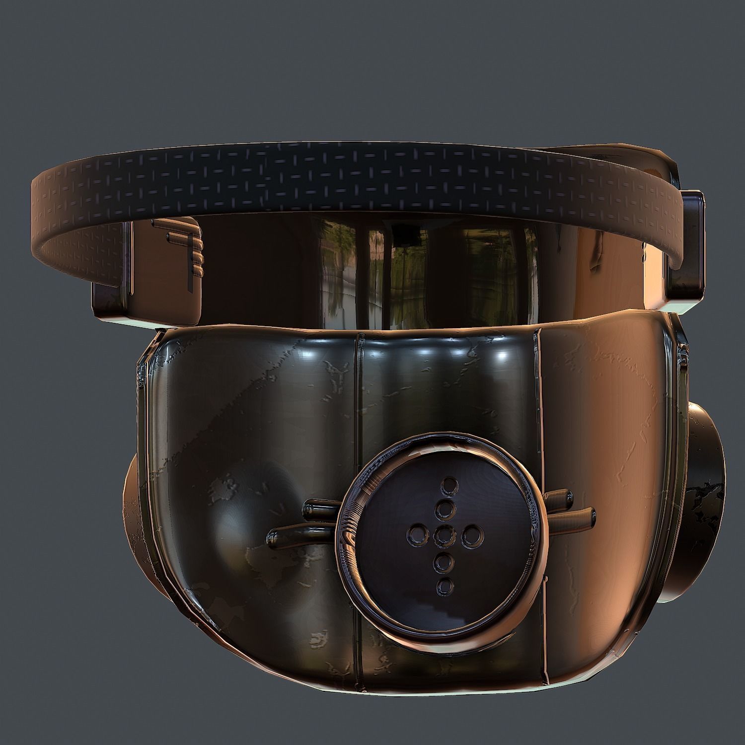 Gas mask helmet 3d model scifi Low-poly  Low-poly 3D model_5
