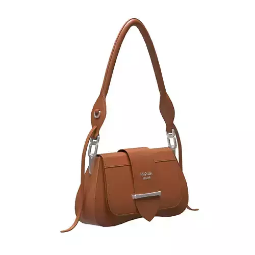 Handbag-Prada-Milano tan leather shoulder bag