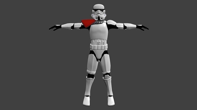 Stormtrooper Commander - Video Game Animation Model Low-poly 3D model