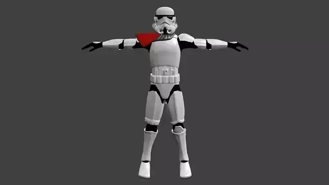 Stormtrooper Commander - Video Game Animation Model Low-poly 3D model