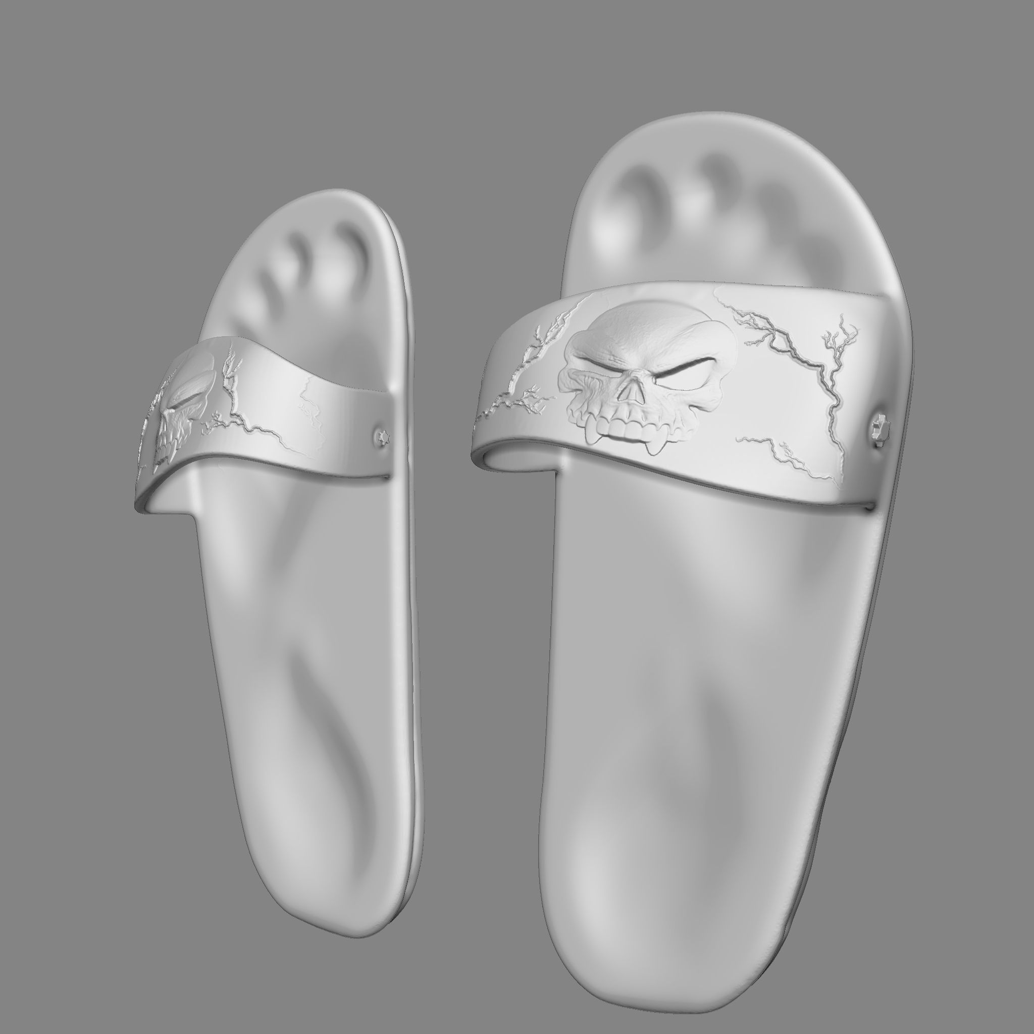Skull Flip Flops 3D print model_3