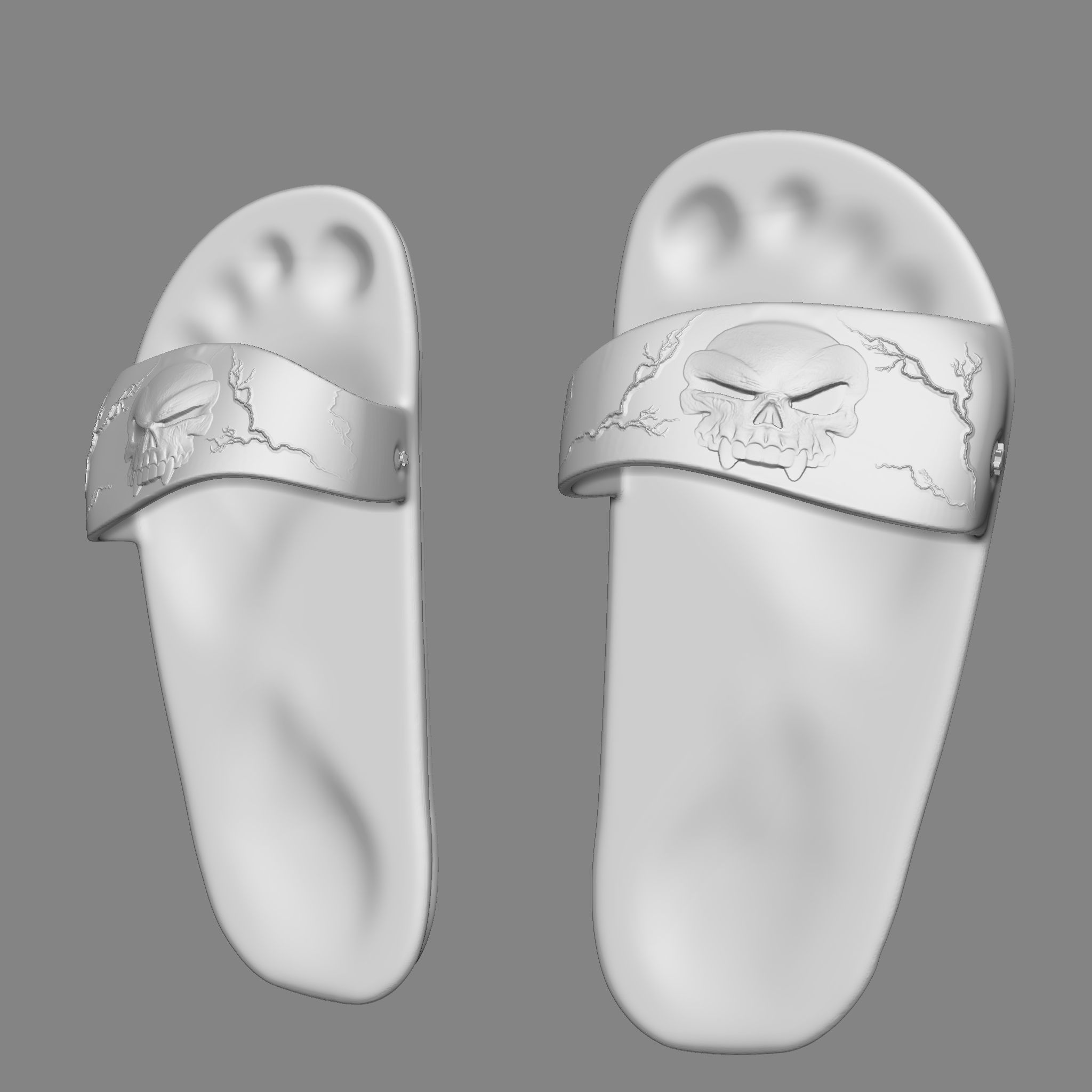 Skull Flip Flops 3D print model_2