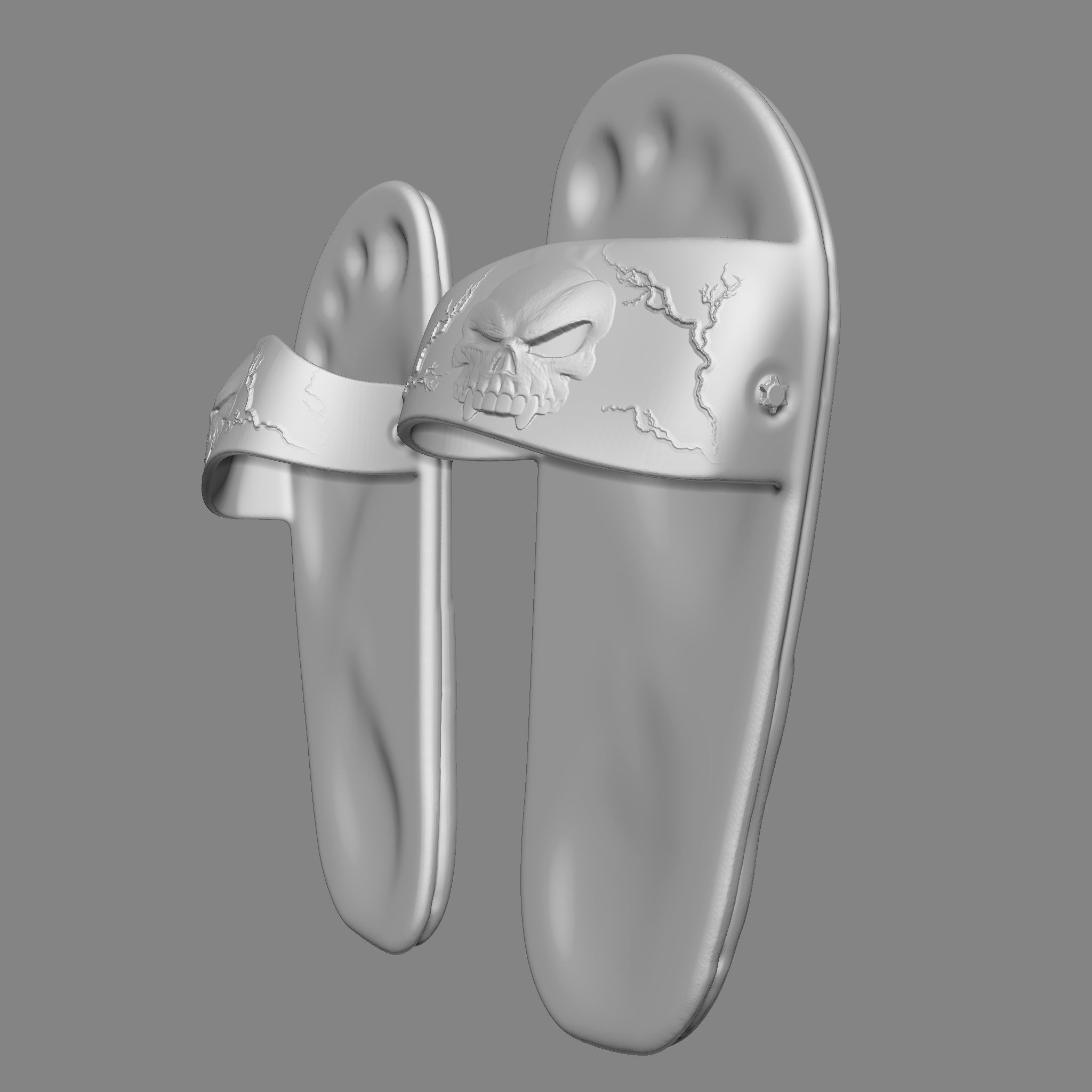 Skull Flip Flops 3D print model_4