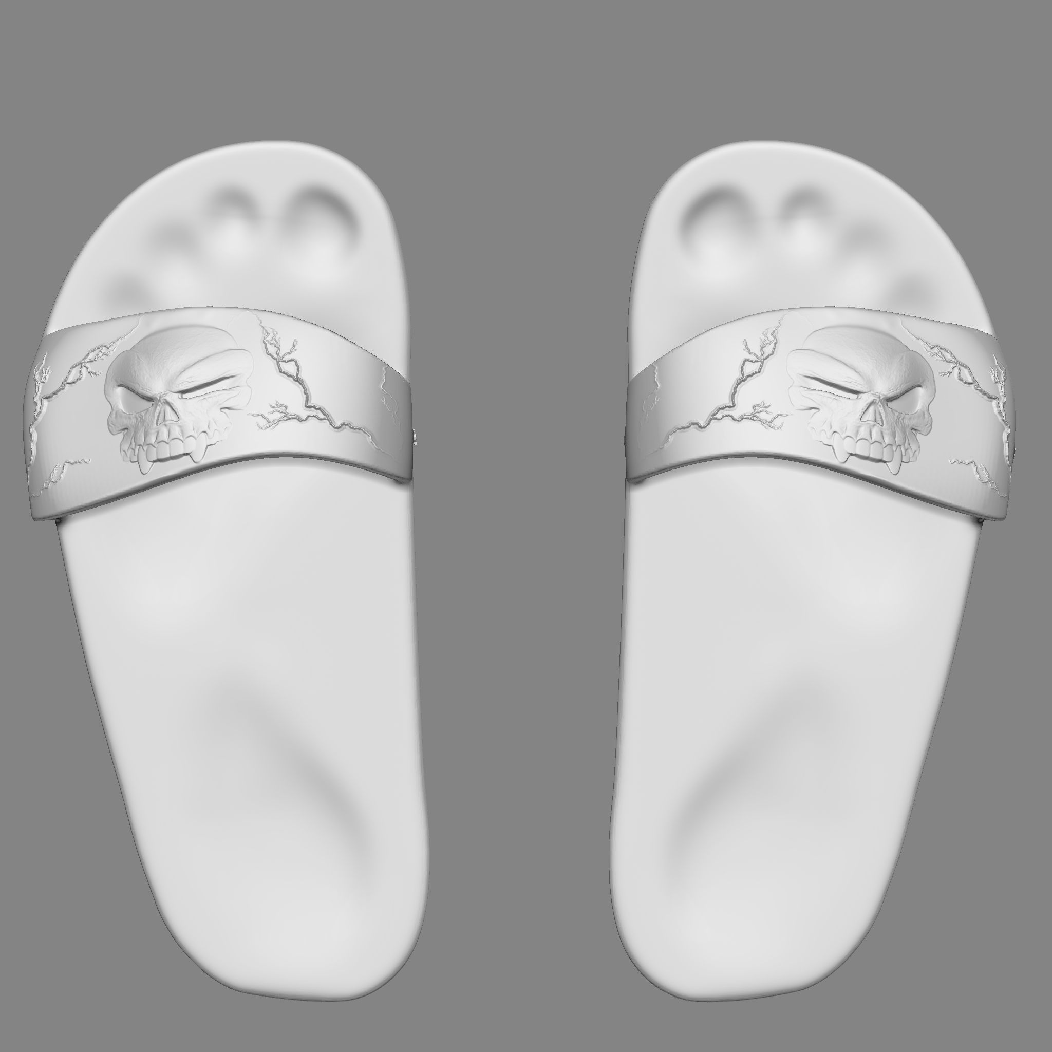 Skull Flip Flops 3D print model_0