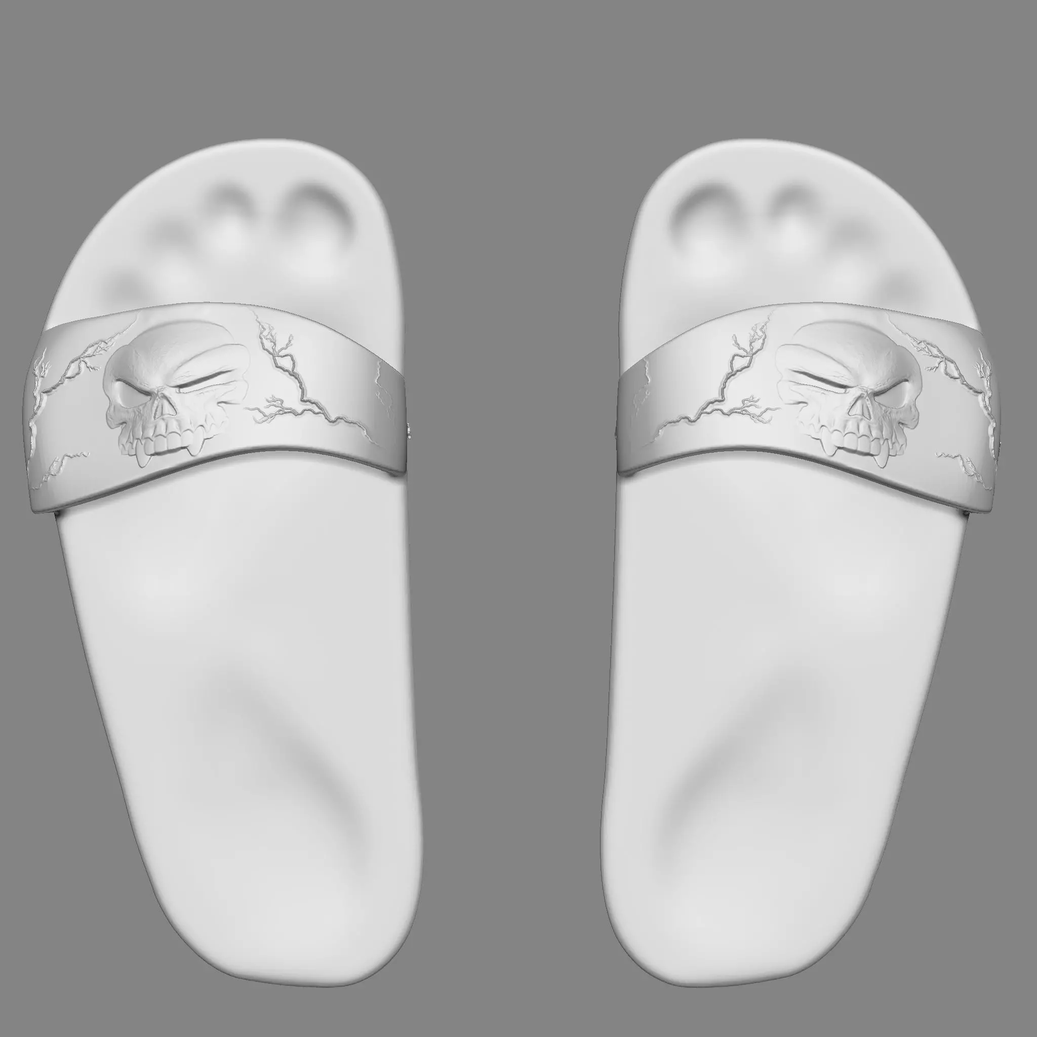 Skull Flip Flops 3D print model_0
