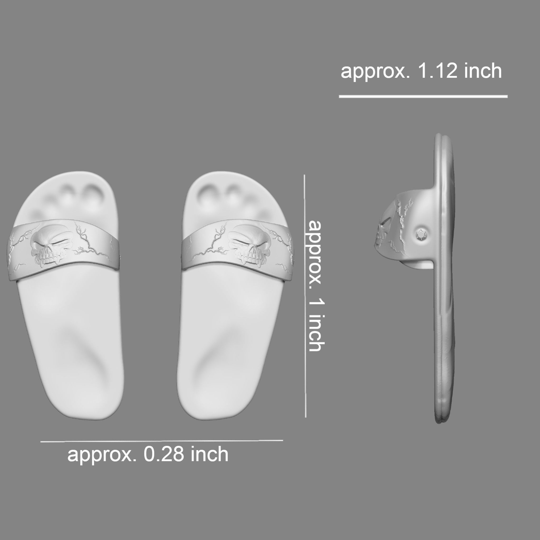 Skull Flip Flops 3D print model_1
