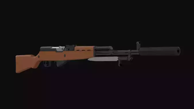 SKS Type 56 Low poly