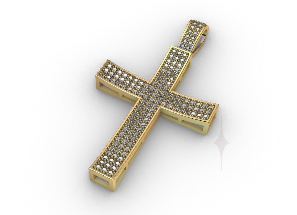 DIAMOND CROSS MEN PENDANT NECKLACE ICE STYLE 3D print model 3D print model_2