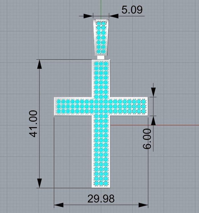 DIAMOND CROSS MEN PENDANT NECKLACE ICE STYLE 3D print model 3D print model_4