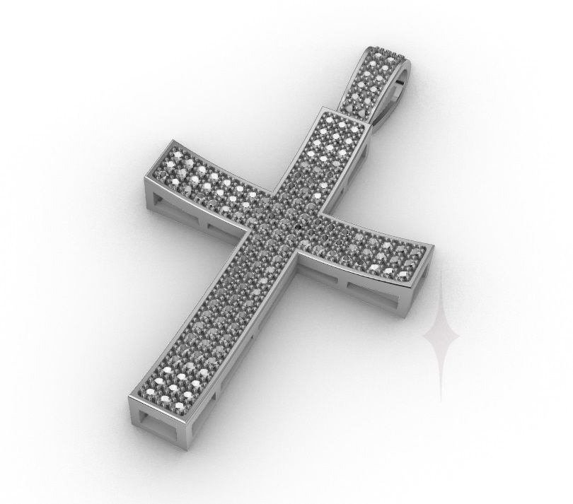 DIAMOND CROSS MEN PENDANT NECKLACE ICE STYLE 3D print model 3D print model_3