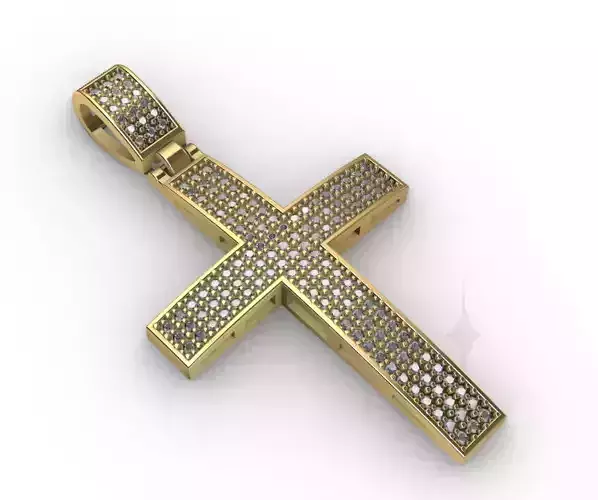 DIAMOND CROSS MEN PENDANT NECKLACE 3D print model