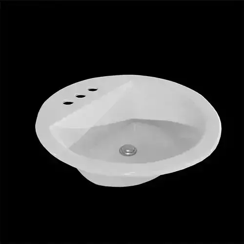 Bryant bathroom sink round drop White