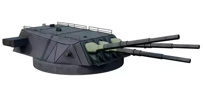 Type 94 naval gun 3D model