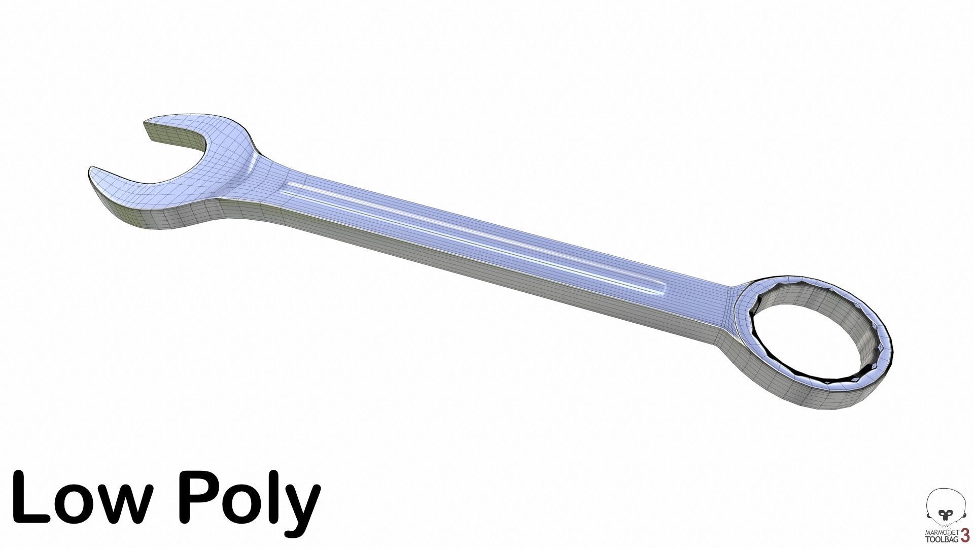 Combination Wrench Low-poly 3D model_17