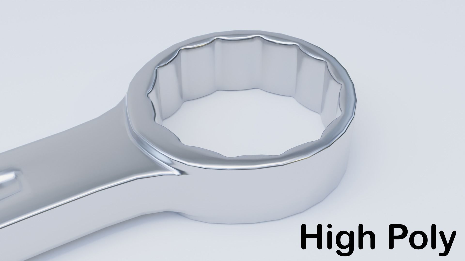 Combination Wrench Low-poly 3D model_7