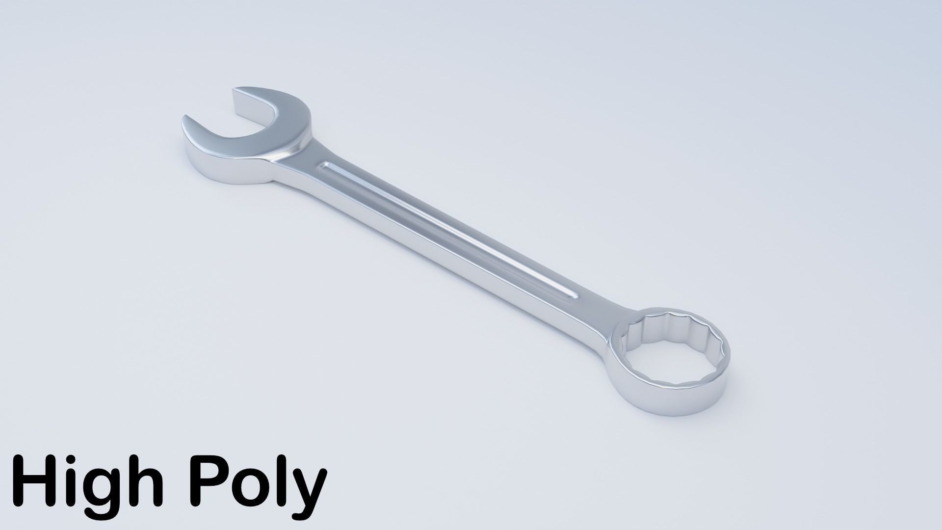 Combination Wrench Low-poly 3D model_4