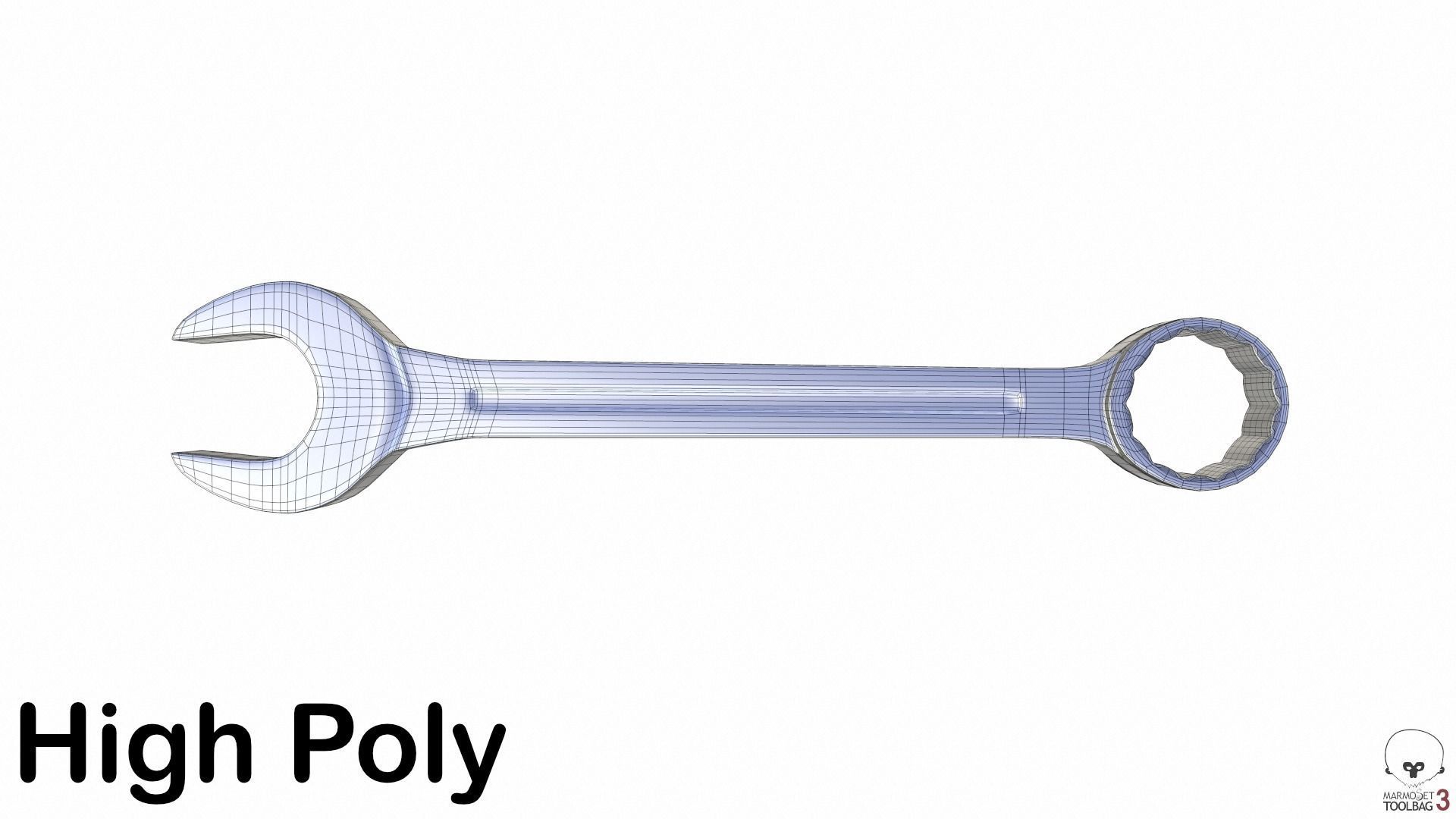 Combination Wrench Low-poly 3D model_16