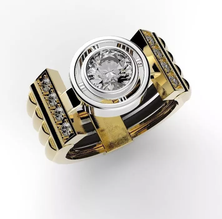 Ring with gems 3D print model