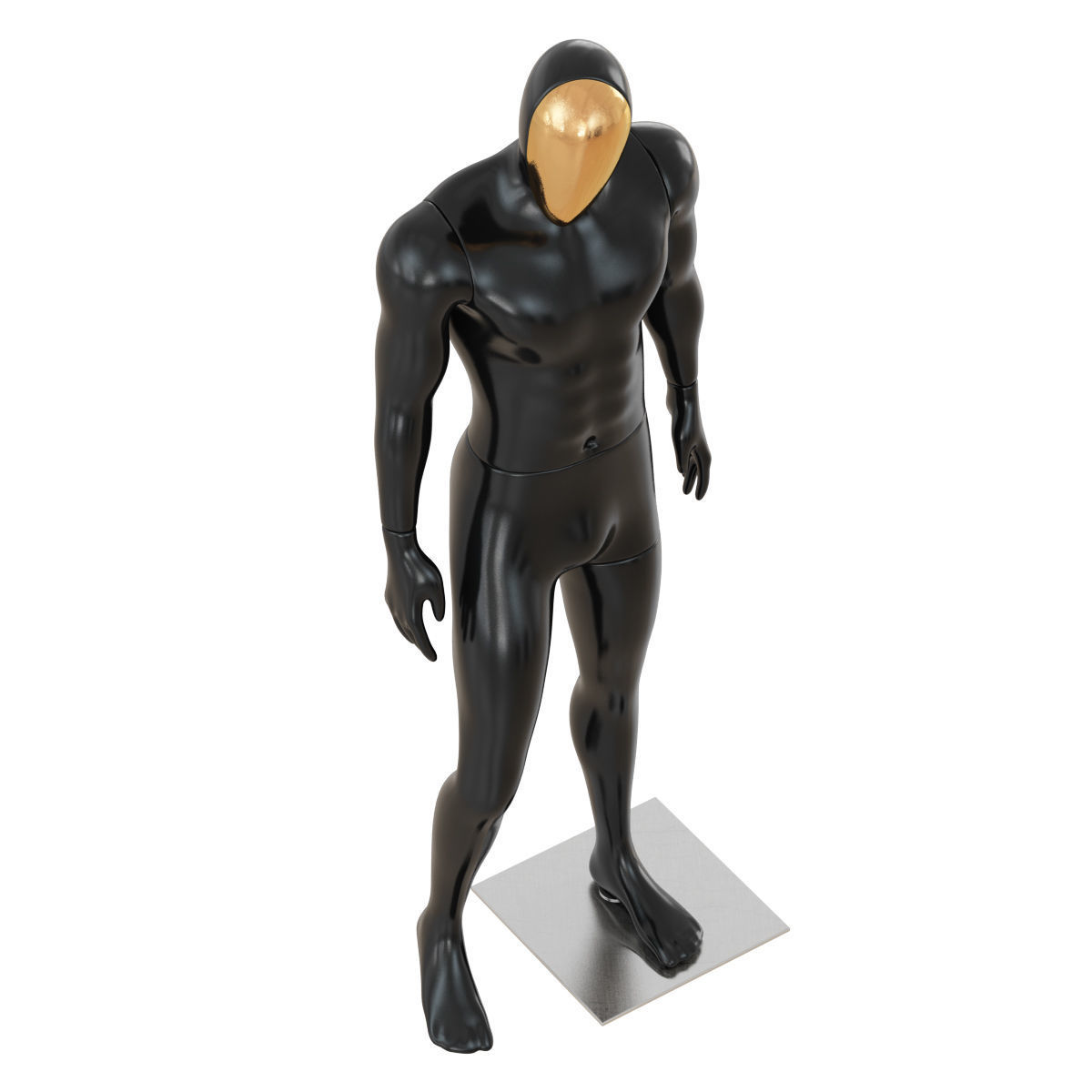 Male mannequin with golden face 70 3D model_3
