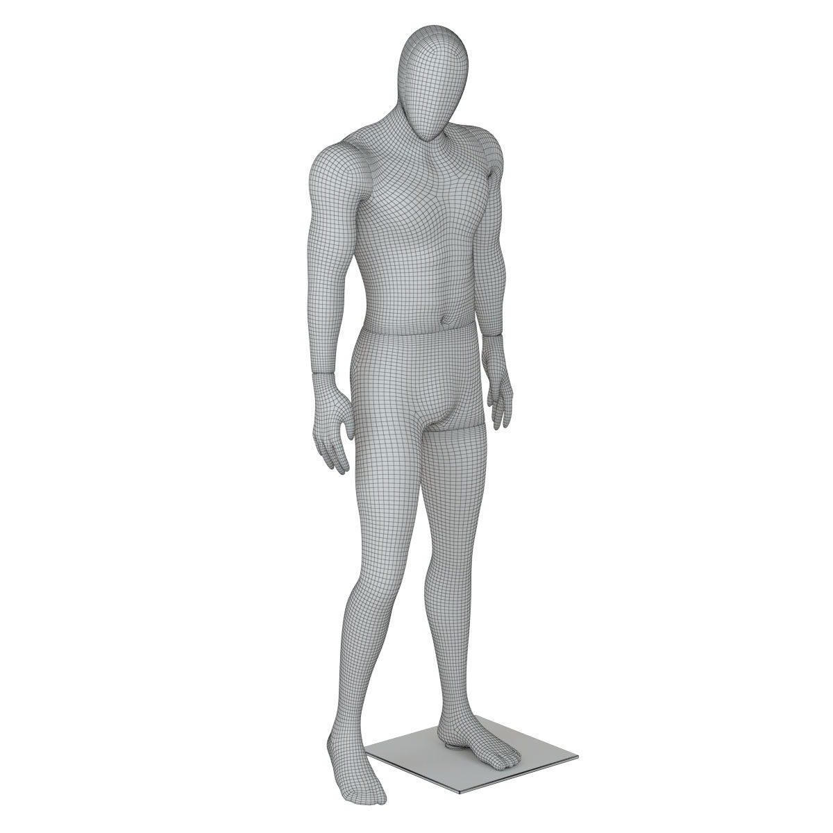 Male mannequin with golden face 70 3D model_7
