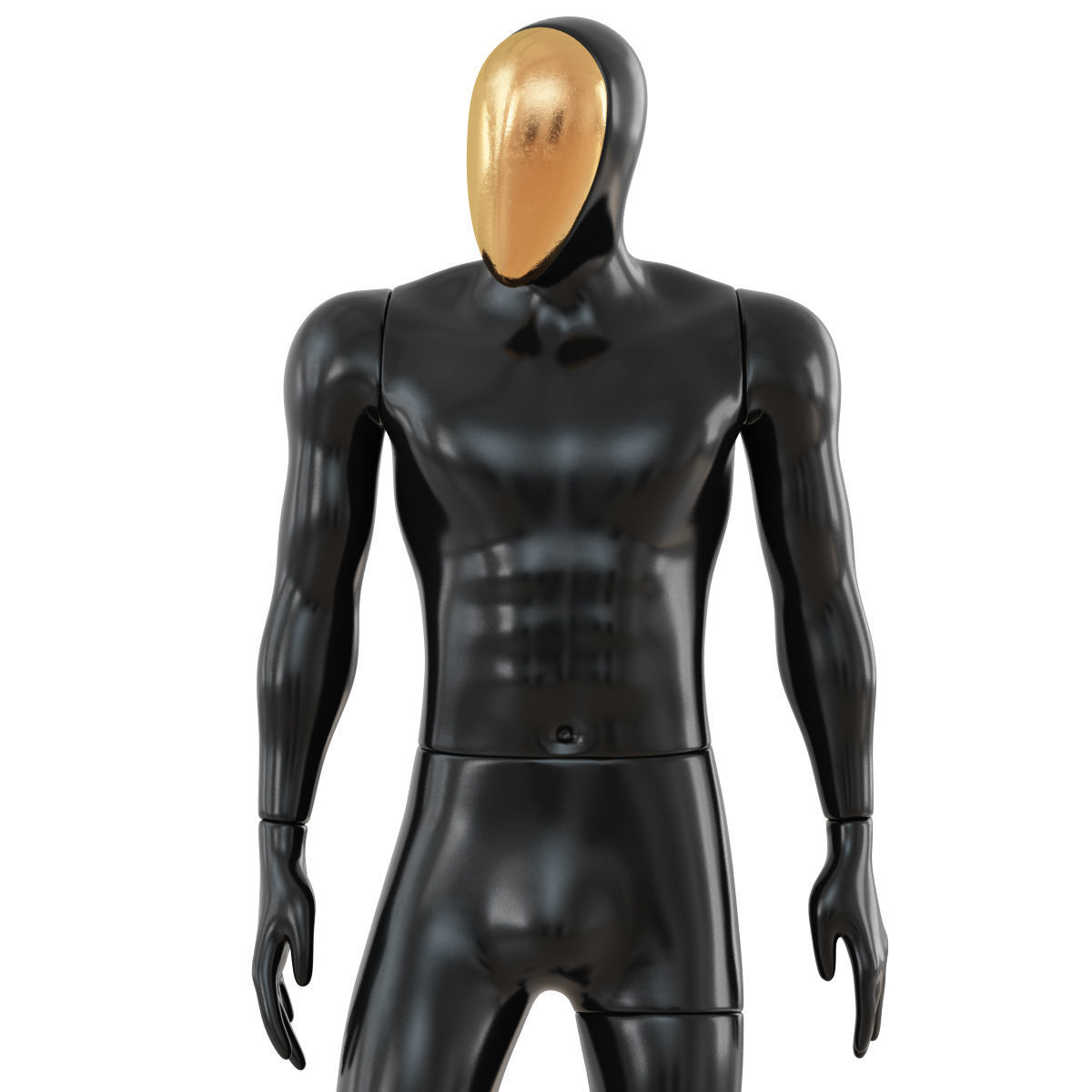 Male mannequin with golden face 70 3D model_5