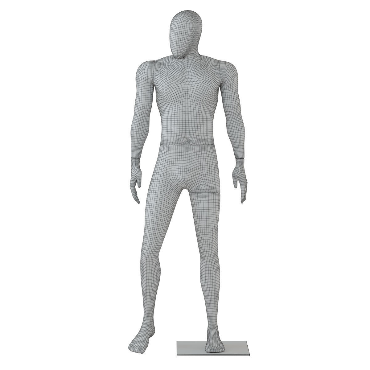 Male mannequin with golden face 70 3D model_6