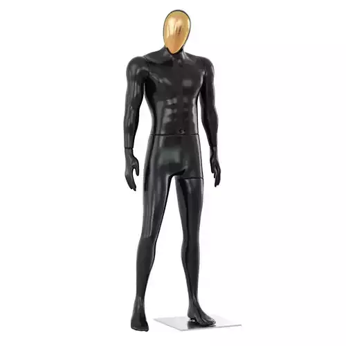 Male mannequin with golden face 70