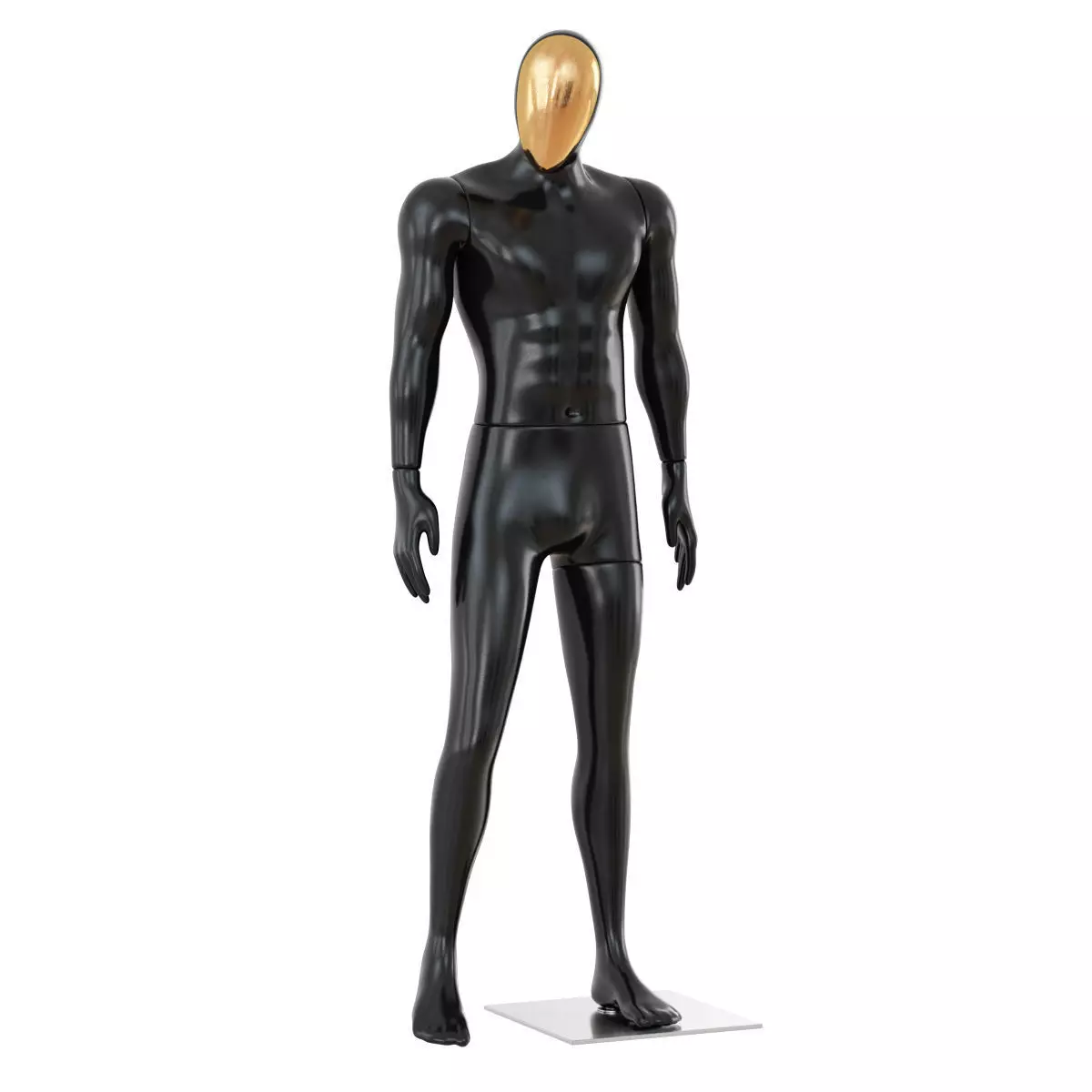 Male mannequin with golden face 70 3D model_0