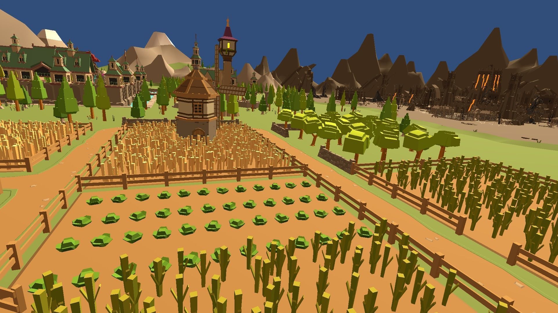 Low Poly Map medieval castle Low-poly 3D model_5