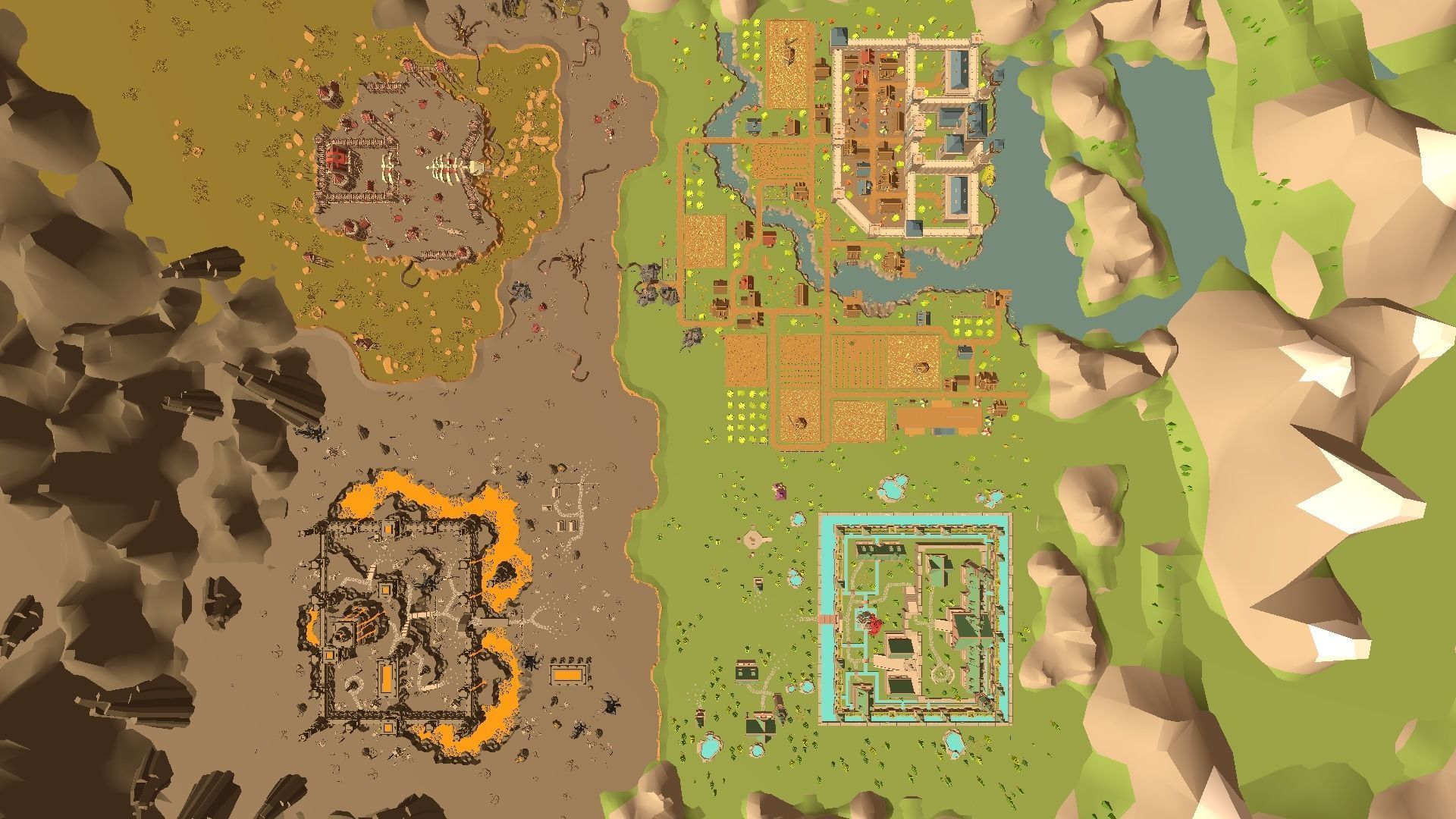 Low Poly Map medieval castle Low-poly 3D model_7