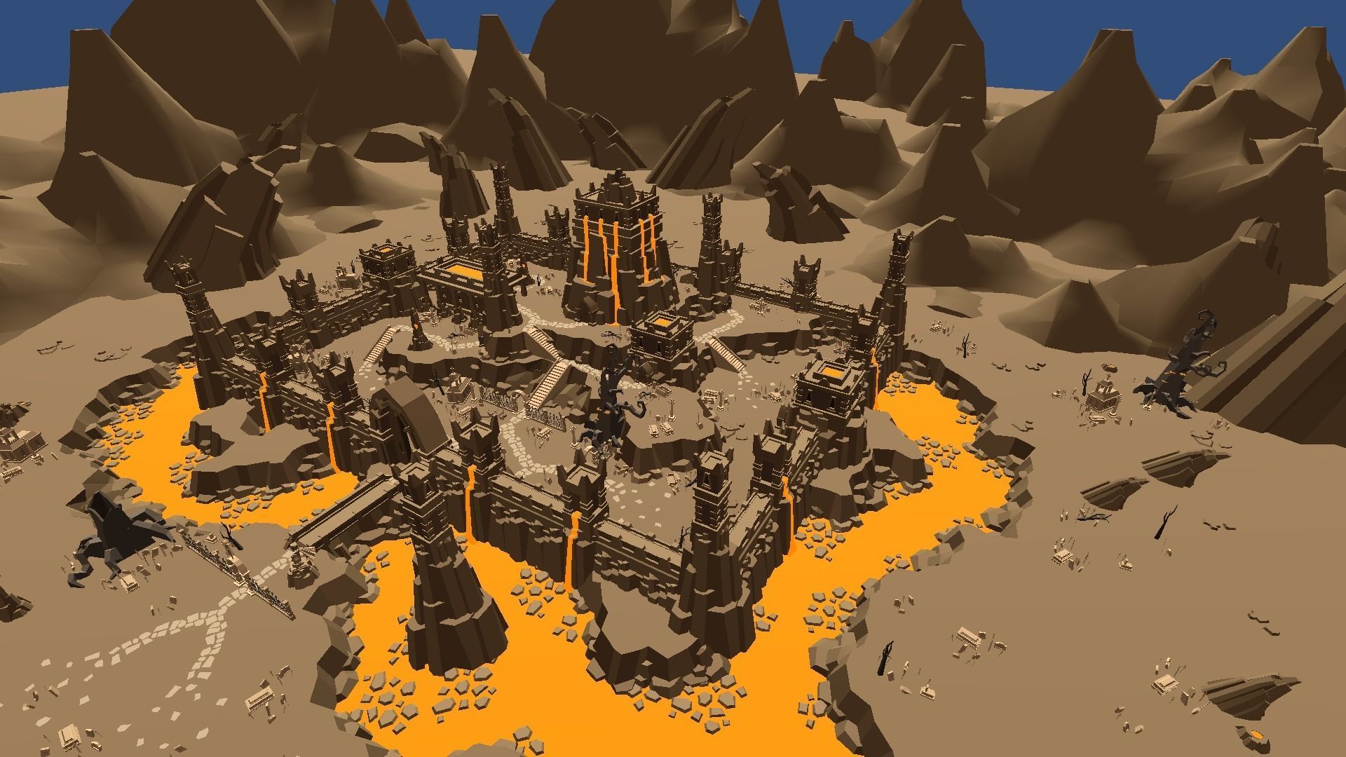 Low Poly Map medieval castle Low-poly 3D model_2