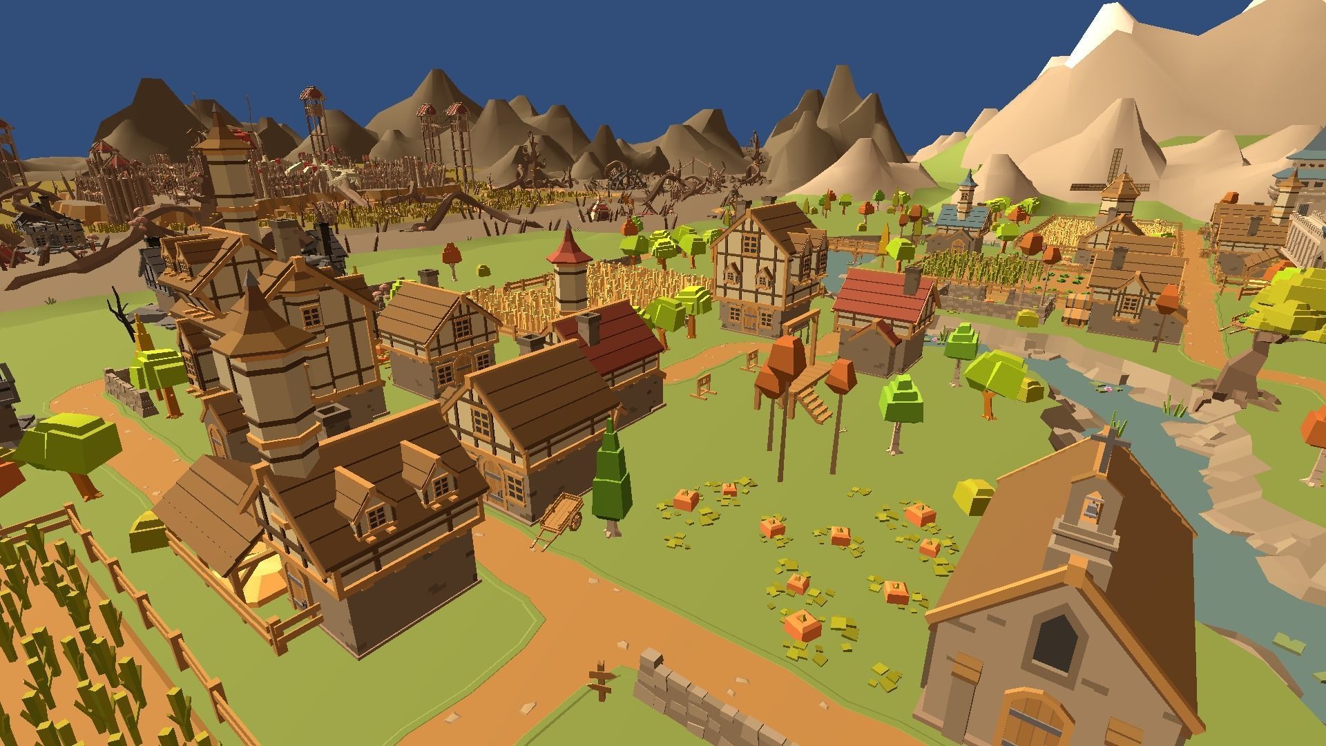 Low Poly Map medieval castle Low-poly 3D model_4