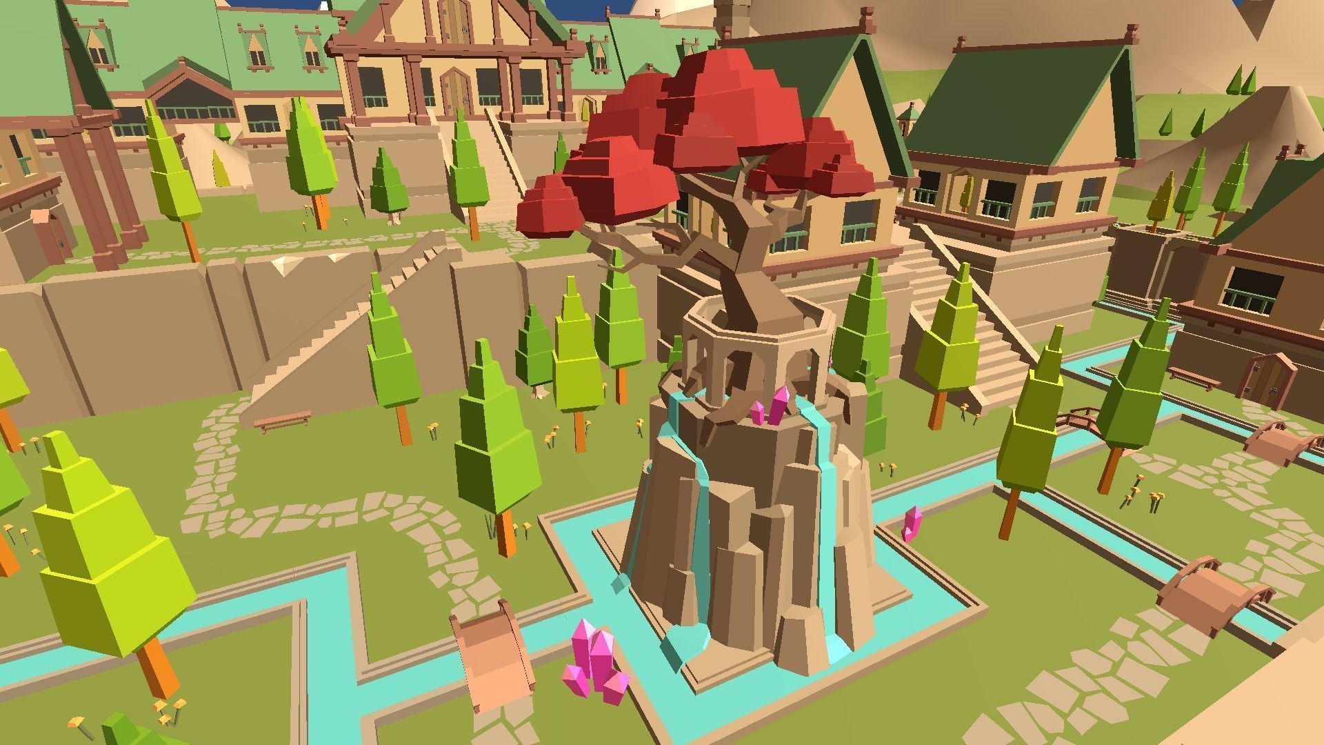 Low Poly Map medieval castle Low-poly 3D model_6