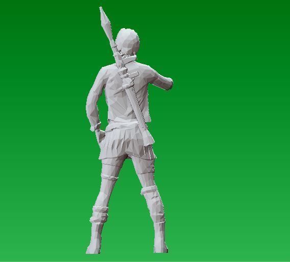 warrior girl soldier Free 3D print model_3