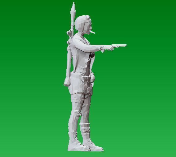 warrior girl soldier Free 3D print model_4