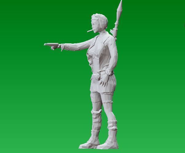 warrior girl soldier Free 3D print model_1