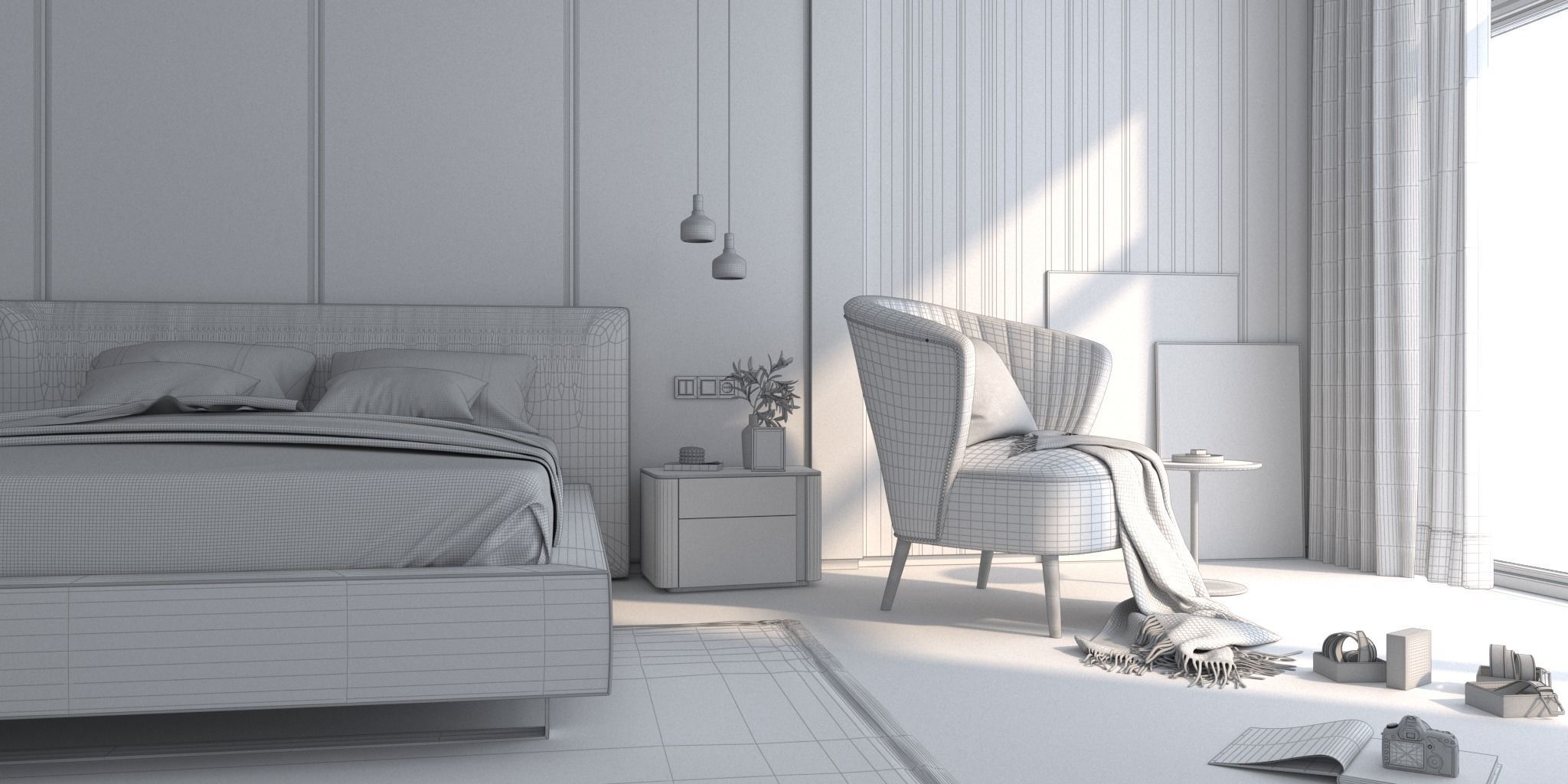 First Bedroom 3D model 3D model_3