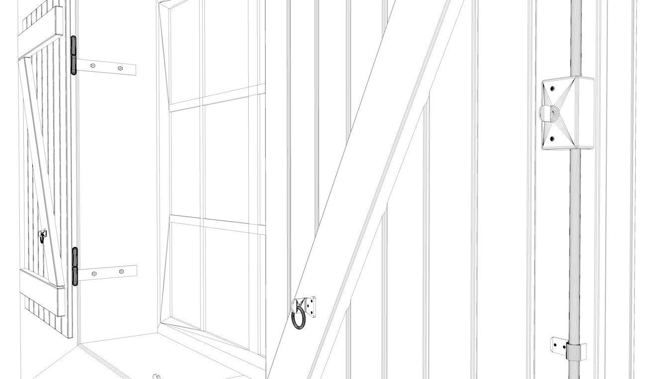Complete French window Free 3D model