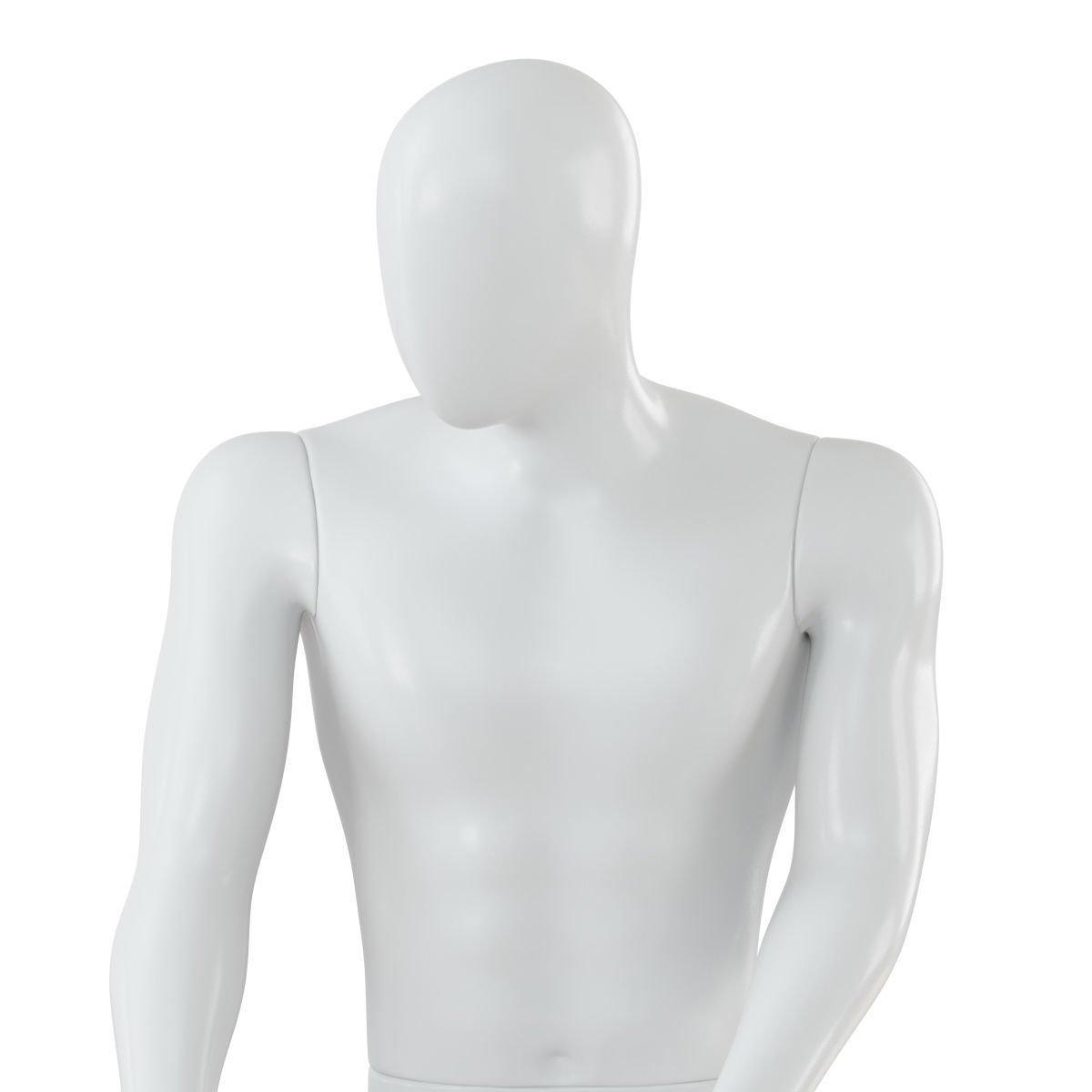 Male faceless mannequin sitting on a white box 71 3D model_5