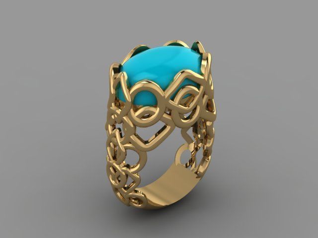 Blue Ring 3D print model_1